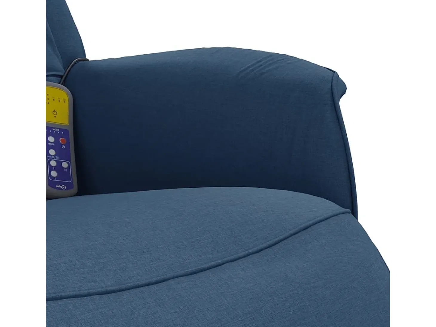 Cadeira de massagens reclinável com apoio de pés tecido azul SHL434780