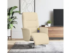 Cadeira de massagens reclinável com apoio de pés tecido creme SHL199575