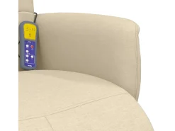 Cadeira de massagens reclinável com apoio de pés tecido creme SHL199575