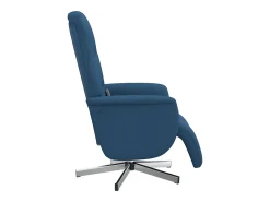 Cadeira de massagens reclinável com apoio de pés tecido azul SHL394739