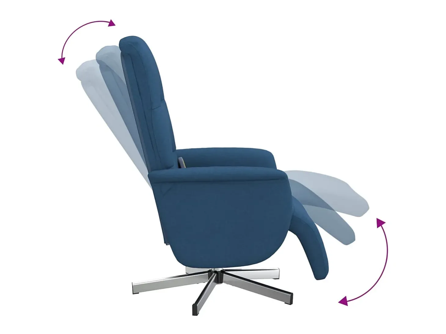 Cadeira de massagens reclinável com apoio de pés tecido azul SHL394739
