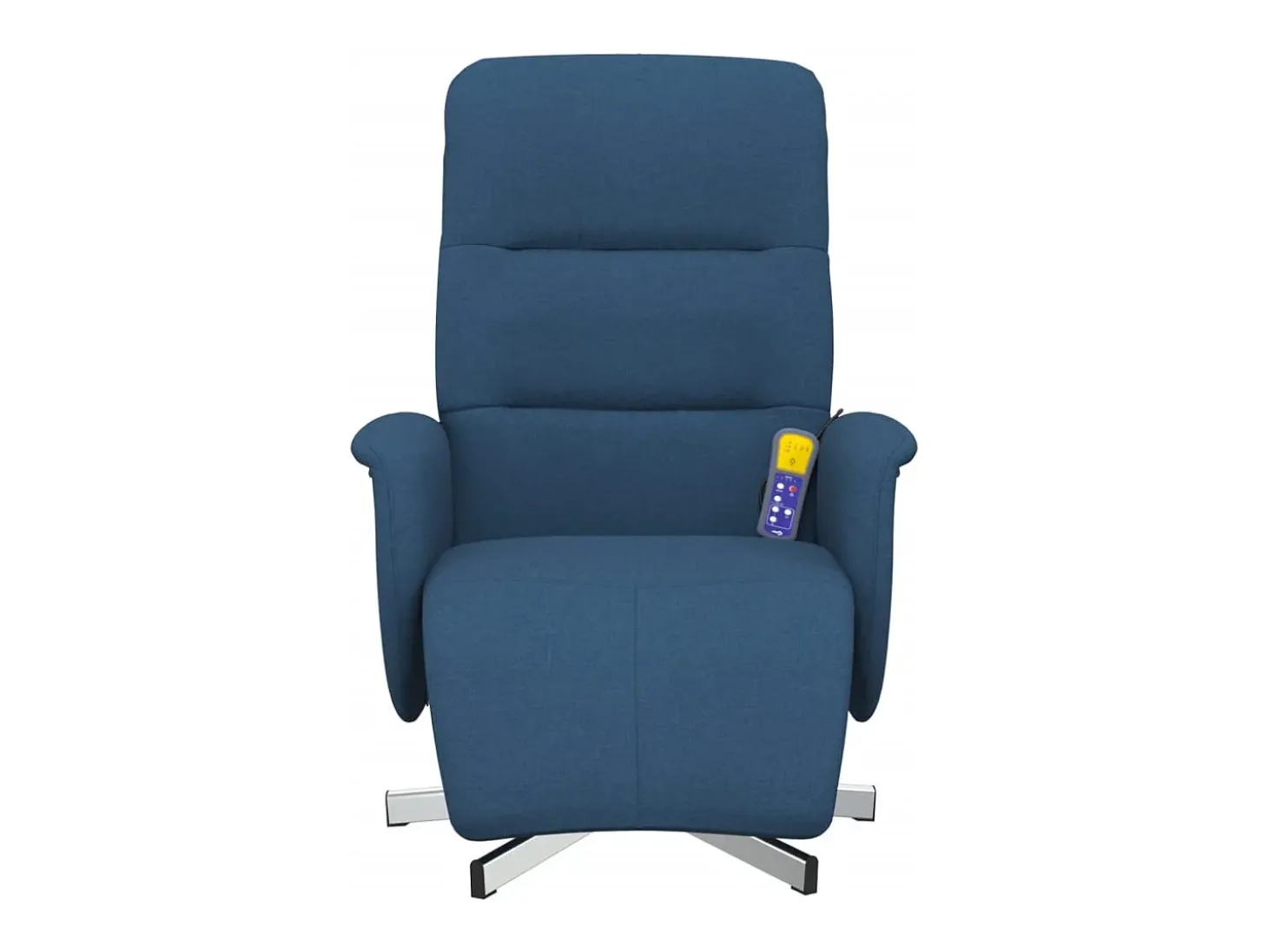 Cadeira de massagens reclinável com apoio de pés tecido azul SHL394739