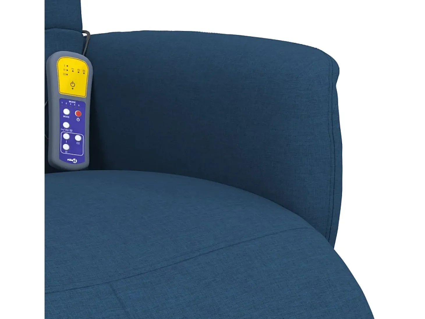 Cadeira de massagens reclinável com apoio de pés tecido azul SHL394739