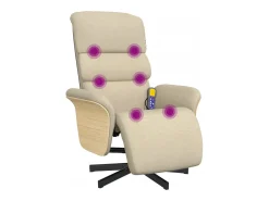 Cadeira de massagens reclinável com apoio de pés tecido creme SHL236535