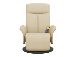 Cadeira de massagens reclinável com apoio de pés tecido creme SHL564634