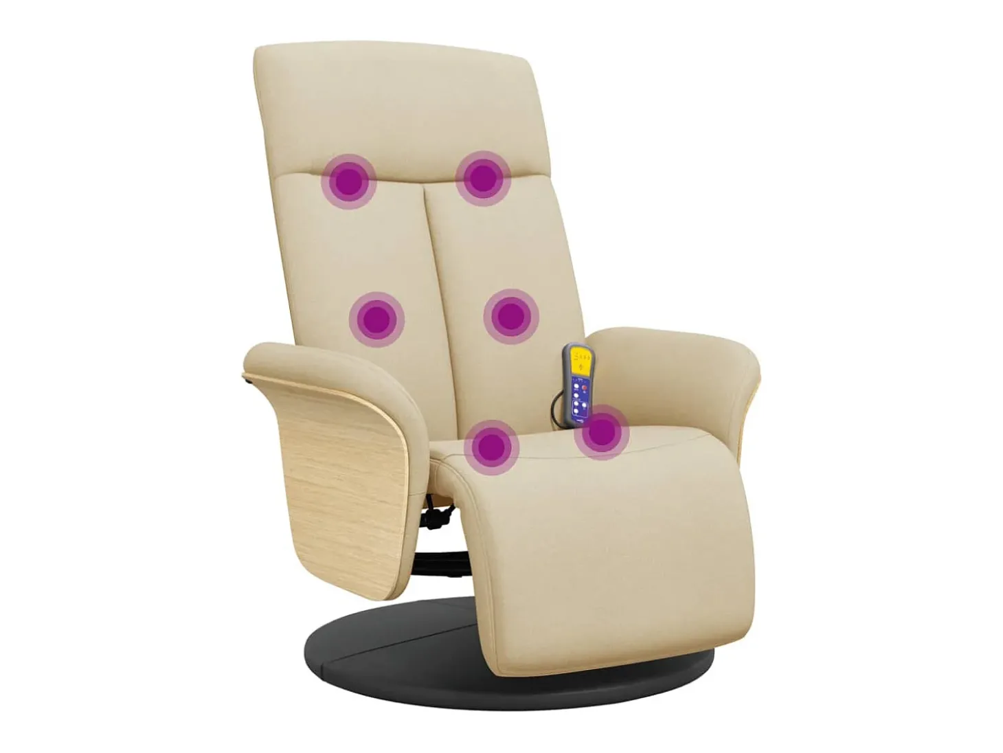 Cadeira de massagens reclinável com apoio de pés tecido creme SHL564634