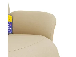 Cadeira de massagens reclinável com apoio de pés tecido creme SHL564634