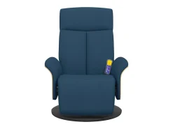 Cadeira de massagens reclinável com apoio de pés tecido azul SHL133947