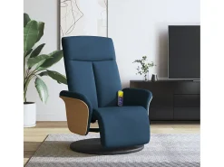 Cadeira de massagens reclinável com apoio de pés tecido azul SHL133947