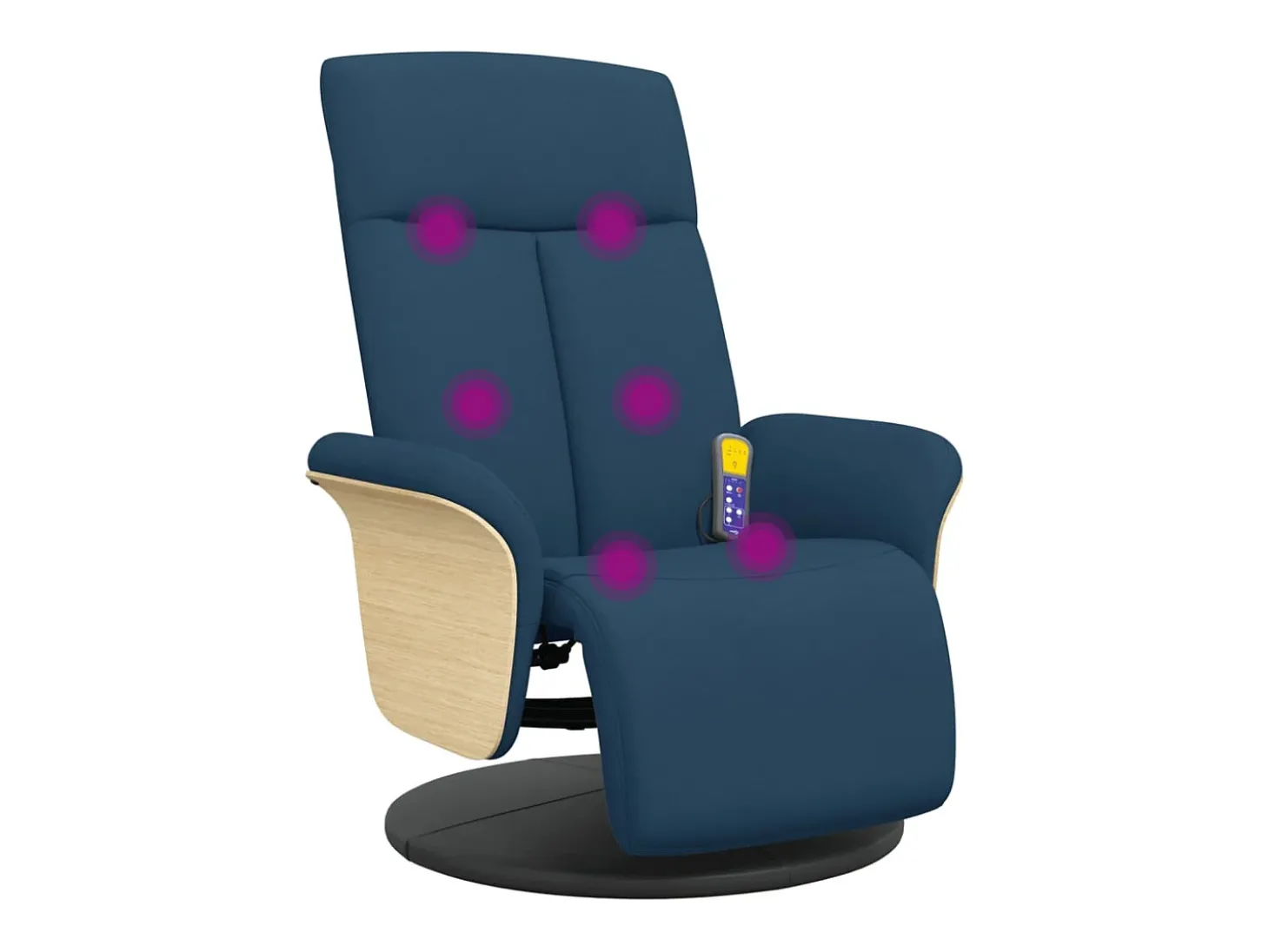 Cadeira de massagens reclinável com apoio de pés tecido azul SHL133947