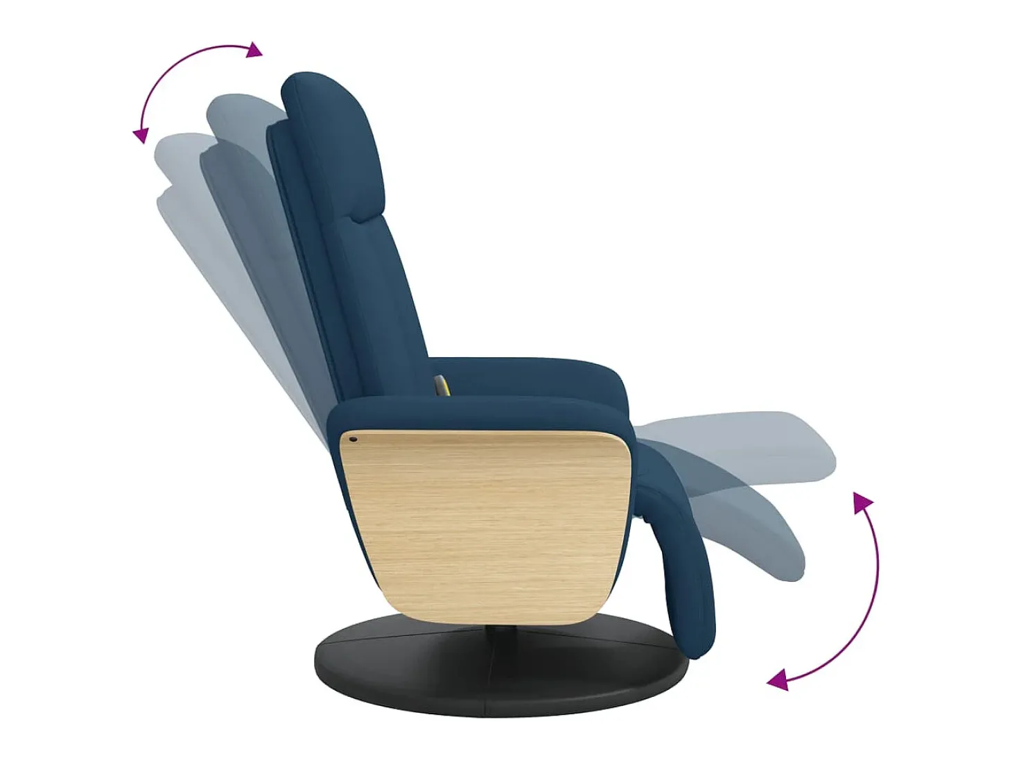 Cadeira de massagens reclinável com apoio de pés tecido azul SHL133947