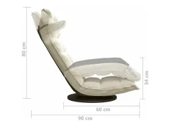 Cadeira de piso giratória veludo cor creme