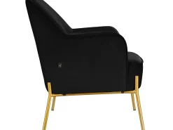 Cadeira decorativa com estofo em veludo preto