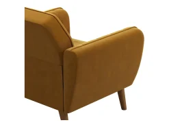 Cadeira decorativa com estofo em veludo amarelo