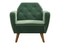 Cadeira decorativa com estofo em veludo verde claro