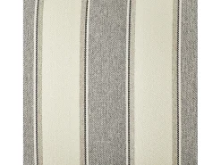 Cadeira decorativa em linho tecido com riscas cinzentas