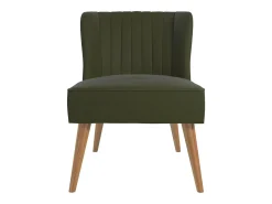 Cadeira decorativa estofada em linho verde