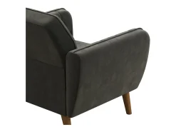 Cadeira decorativa estofada em veludo cinzento.