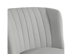 Cadeira decorativa estofada em linho cinzento claro