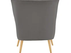 Cadeira decorativa estofada com banco em PU antracite