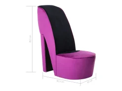 Cadeira estilo sapato de salto alto veludo roxo SHL474444