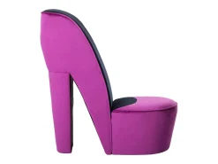 Cadeira estilo sapato de salto alto veludo roxo PT532133