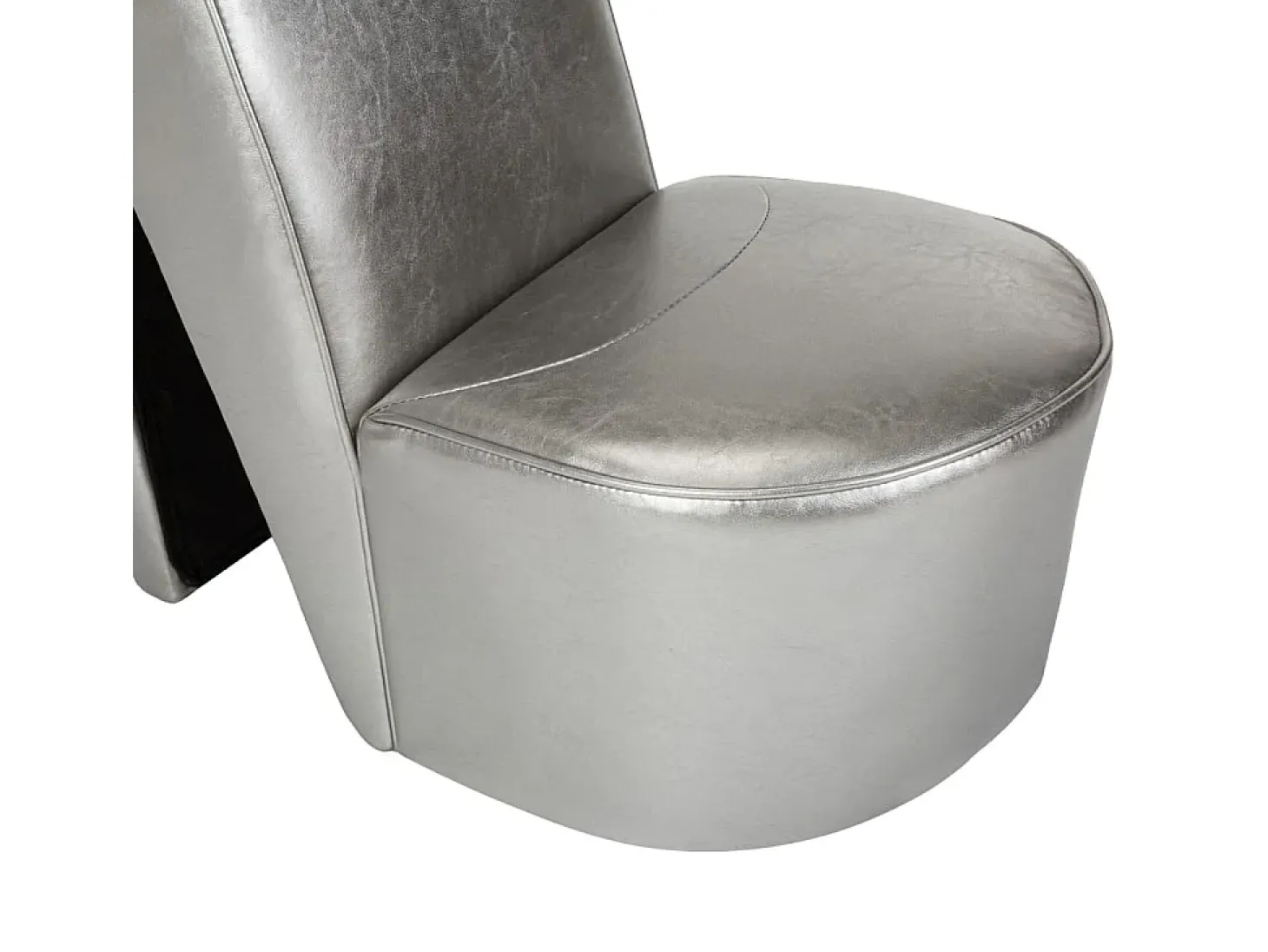 Cadeira estilo sapato de salto alto couro artificial prateado SHL338281