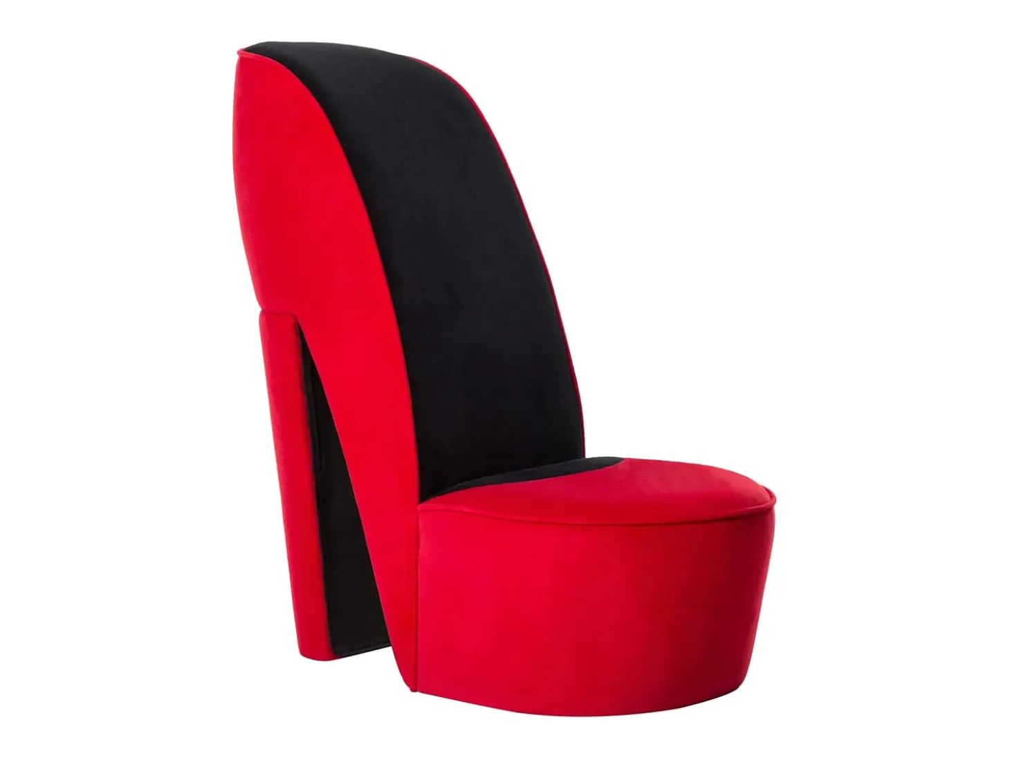 Cadeira estilo sapato de salto alto veludo vermelho SHL538473