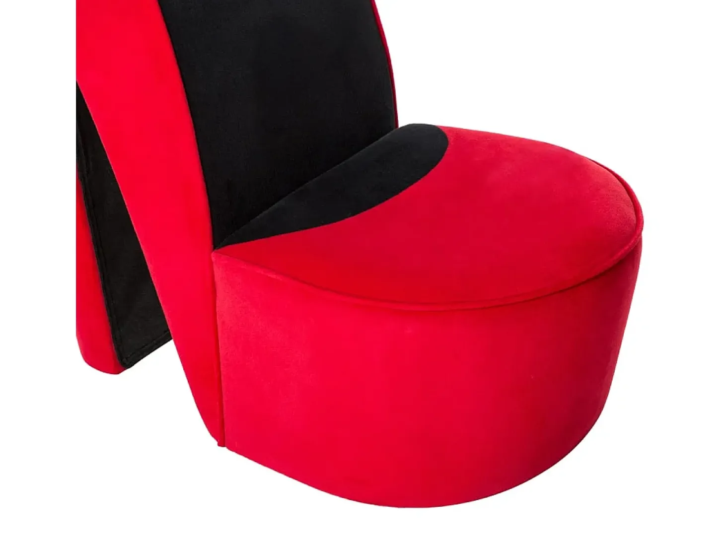 Cadeira estilo sapato de salto alto veludo vermelho SHL538473