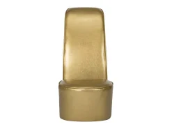 Cadeira estilo sapato de salto alto couro artificial dourado