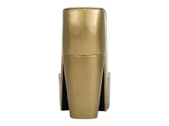 Cadeira estilo sapato de salto alto couro artificial dourado