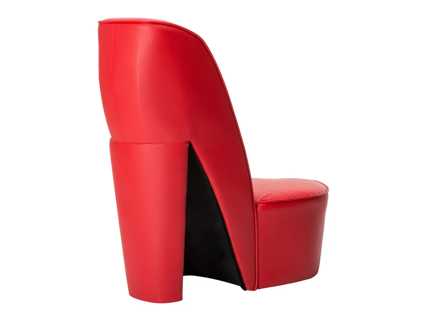 Cadeira estilo sapato de salto alto couro artificial vermelho SHL330241