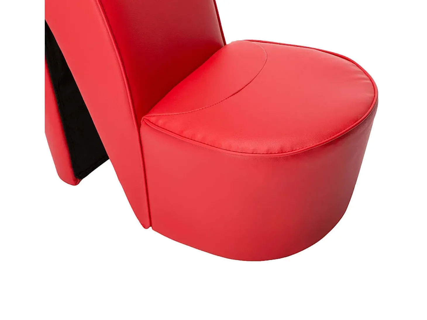 Cadeira estilo sapato de salto alto couro artificial vermelho