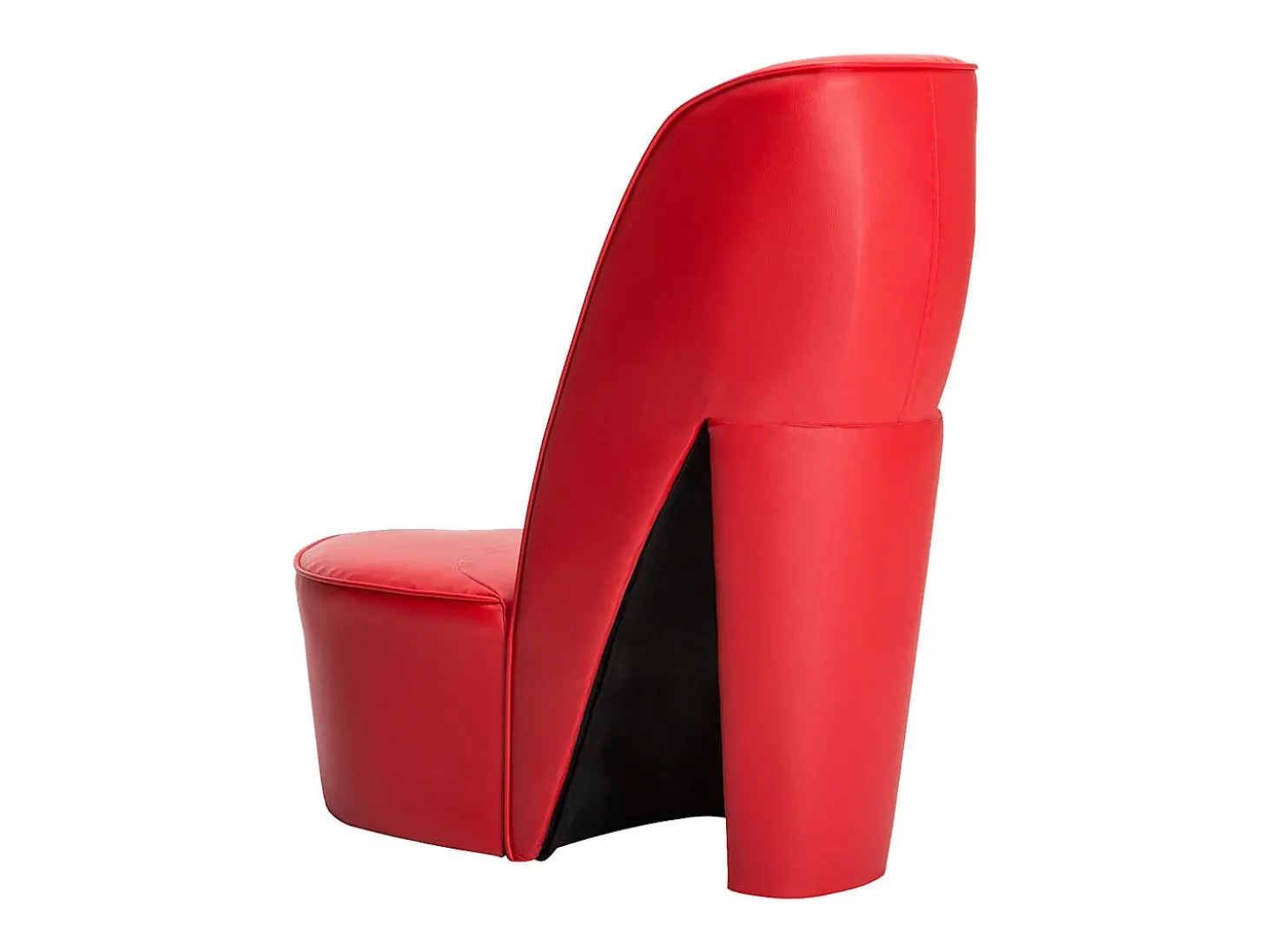 Cadeira estilo sapato de salto alto couro artificial vermelho