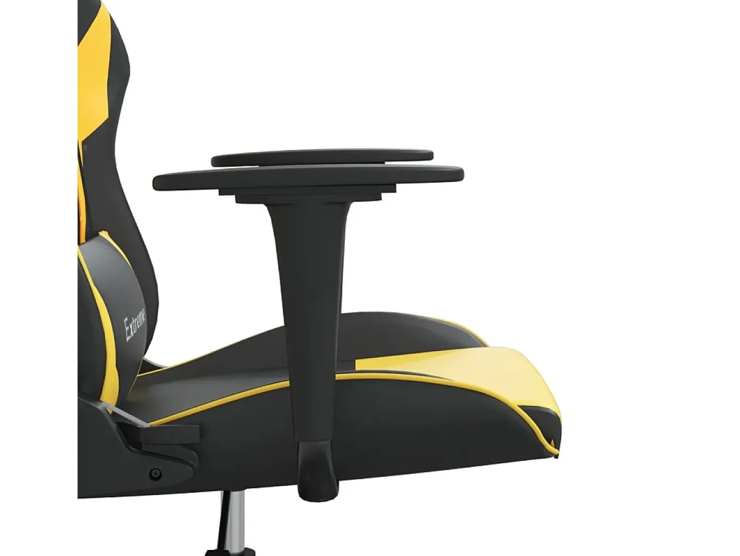 Cadeira gaming couro artificial preto e dourado
