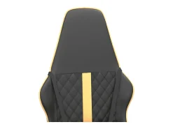 Cadeira gaming de massagens couro artificial dourado e preto