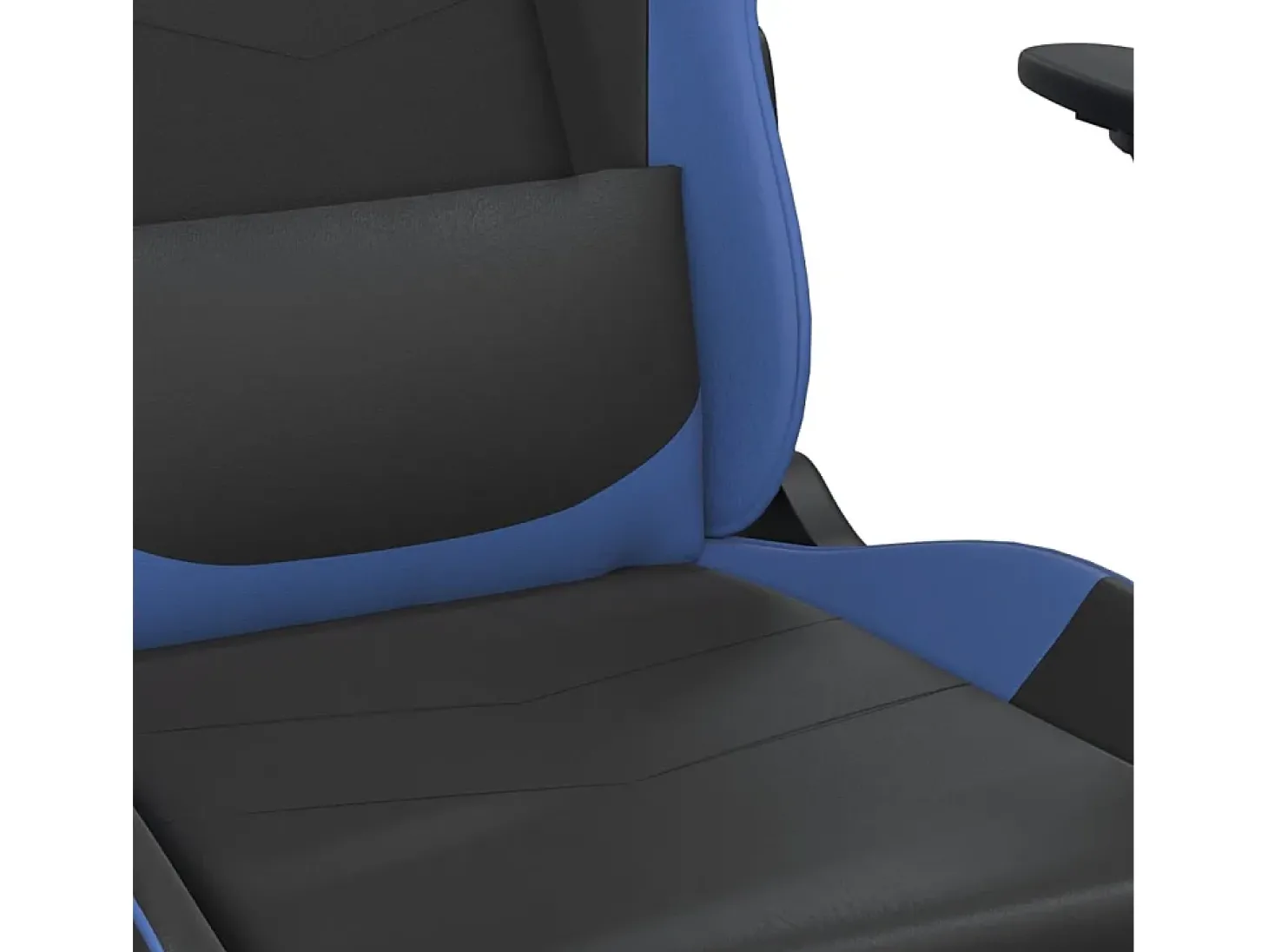 Cadeira gaming de massagens couro artificial preto e azul