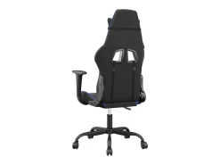 Cadeira gaming de massagens couro artificial preto e azul