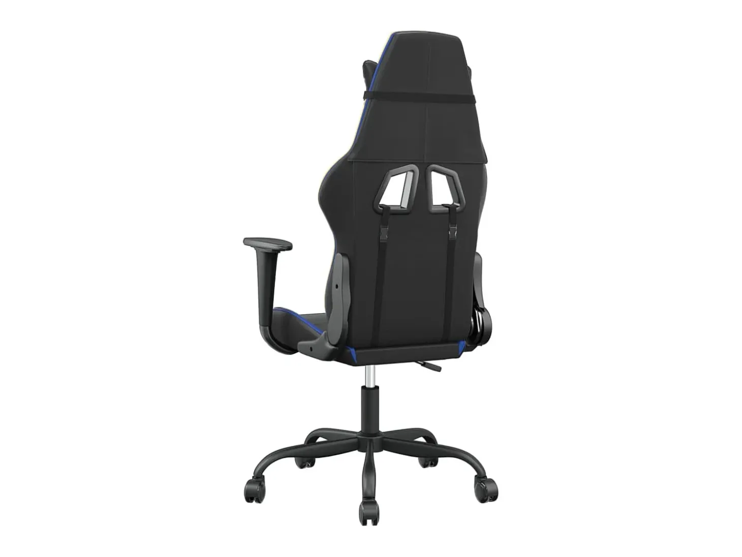 Cadeira gaming de massagens couro artificial preto e azul