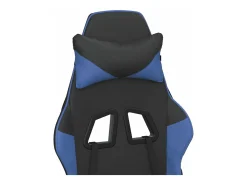 Cadeira gaming de massagens couro artificial preto e azul