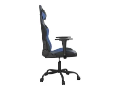 Cadeira gaming de massagens couro artificial preto e azul