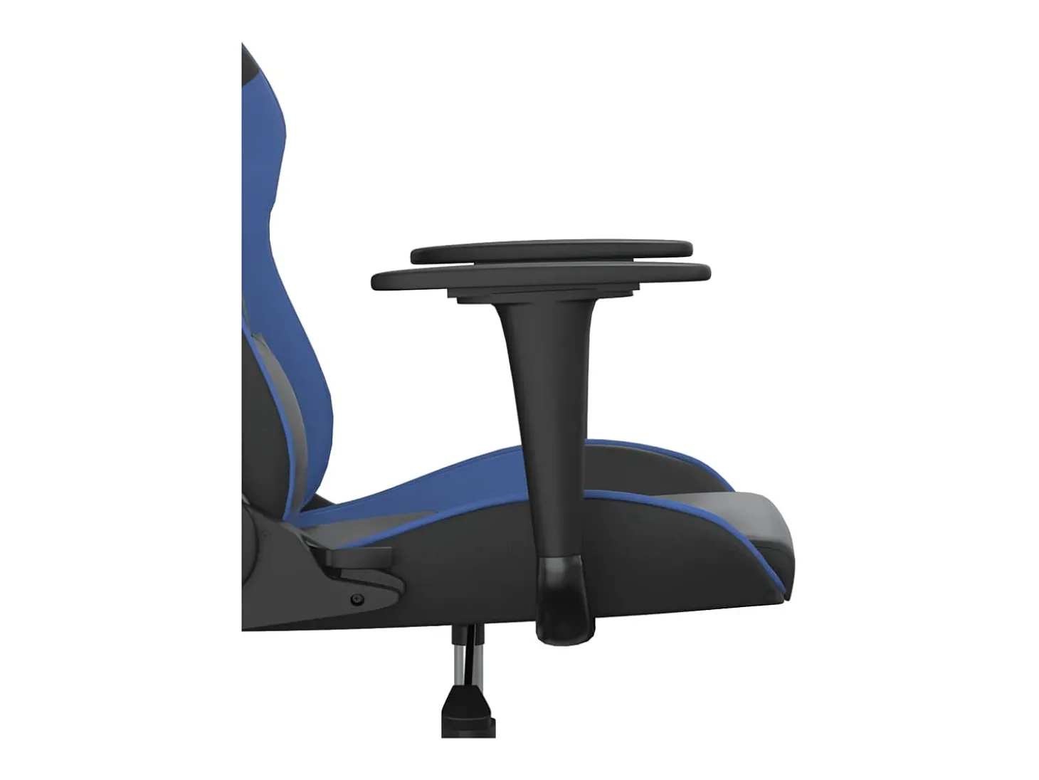 Cadeira gaming de massagens couro artificial preto e azul