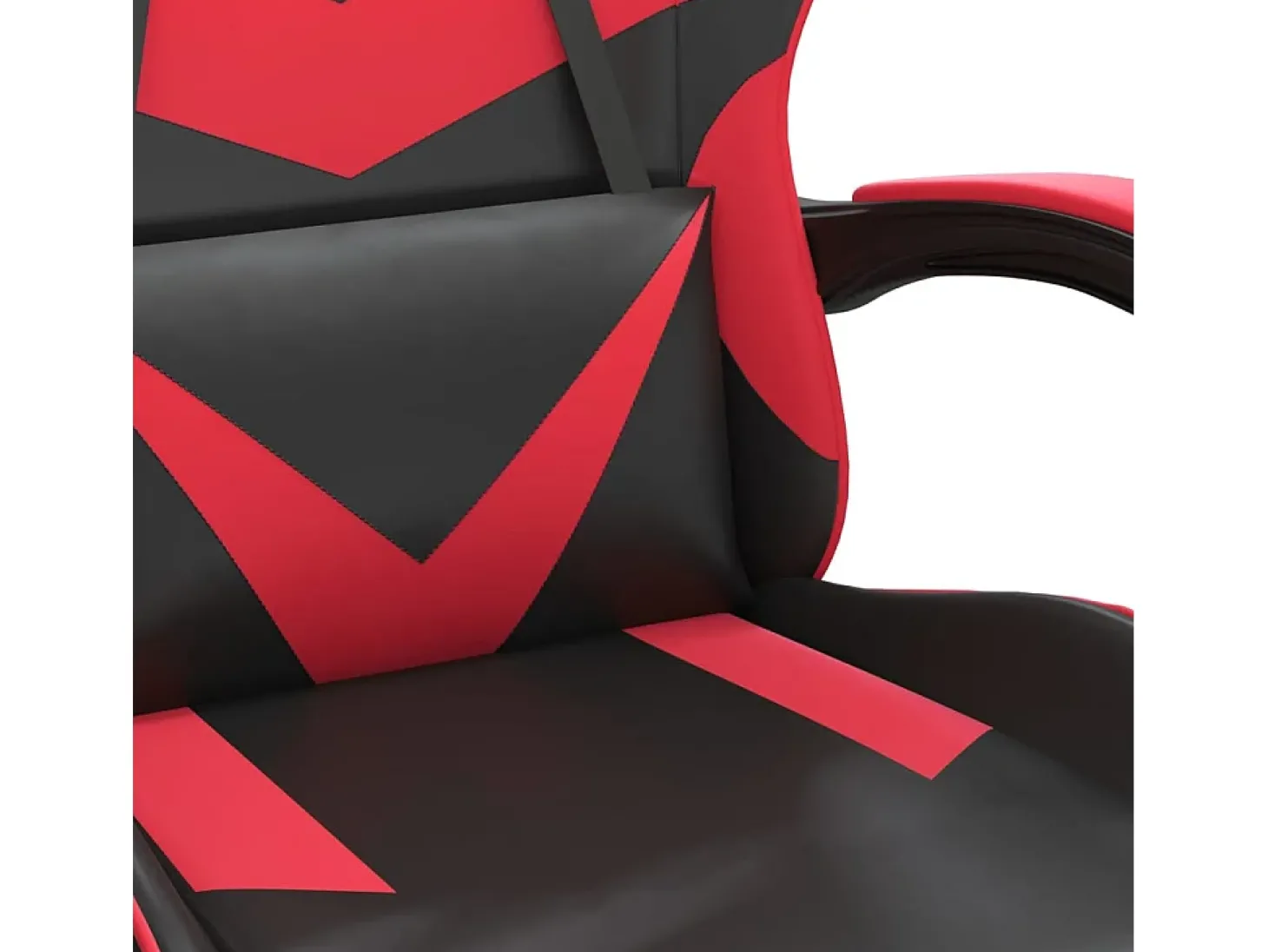 Cadeira gaming giratória couro artificial preto e vermelho