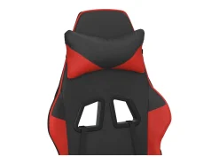Cadeira gaming massagem + apoio pés couro artif. preto/vermelho
