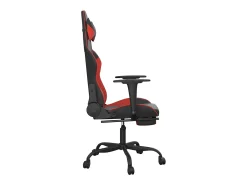 Cadeira gaming massagem + apoio pés couro artif. preto/vermelho