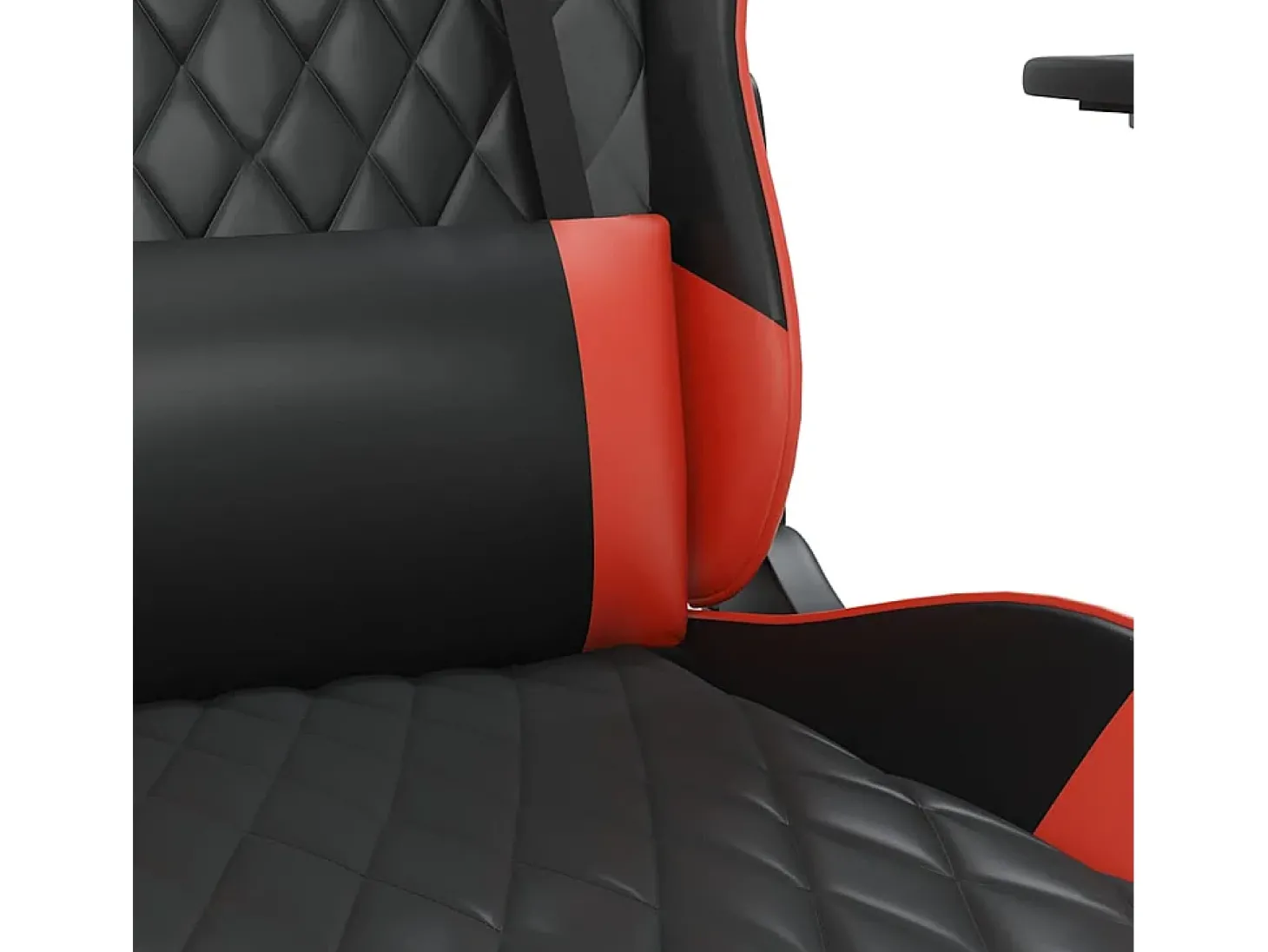 Cadeira gaming massagem + apoio pés couro artif. preto/vermelho
