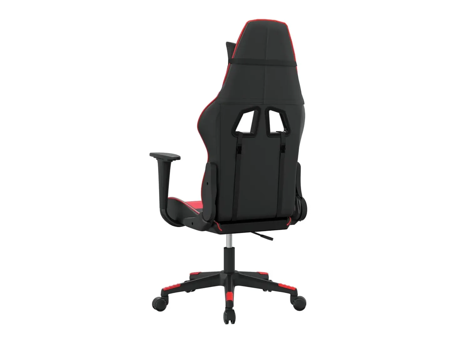 Cadeira gaming massagens couro artificial preto e vermelho
