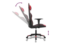 Cadeira gaming massagens couro artificial preto e vermelho