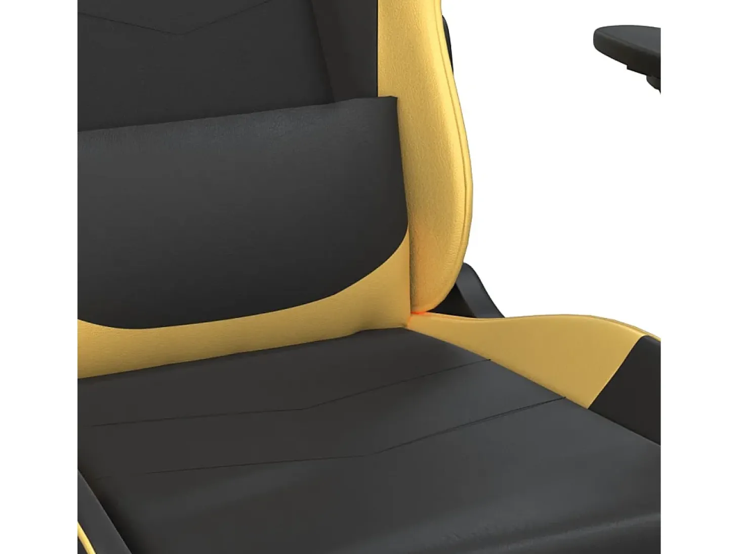 Cadeira gaming massagens couro artificial preto e dourado