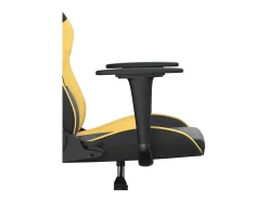 Cadeira gaming massagens couro artificial preto e dourado